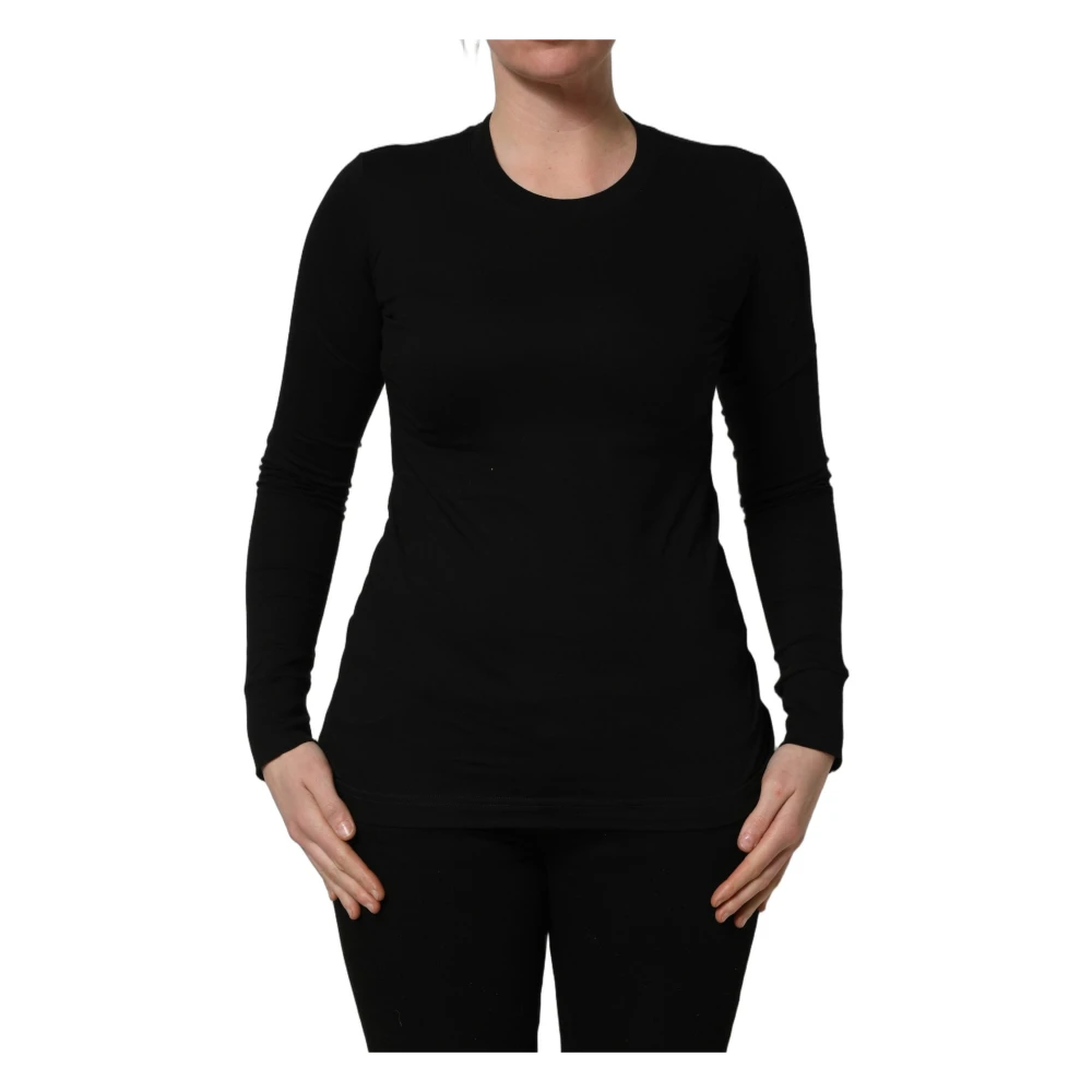 Dolce & Gabbana Women's Black Crew Neck Pullover - Round-Neck Knitwear - M - Knitwear