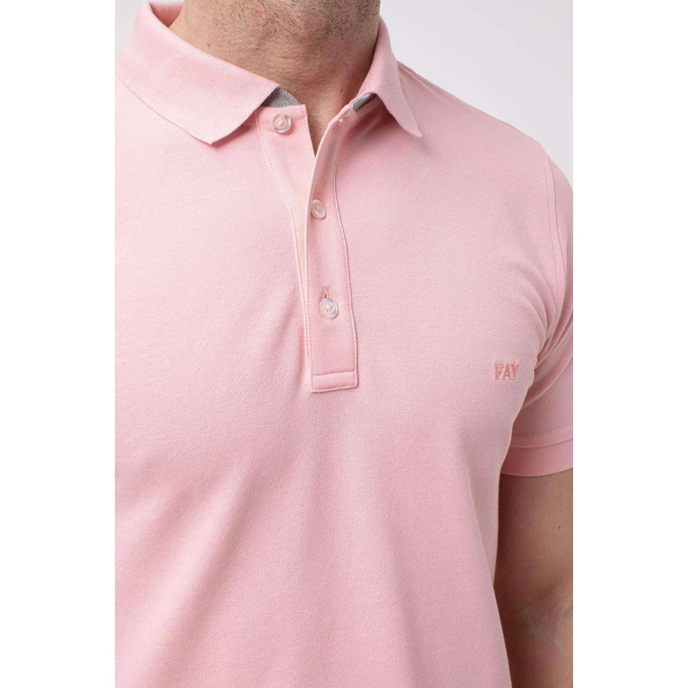 Fay Klassiek Polo Shirt voor Mannen Pink Heren
