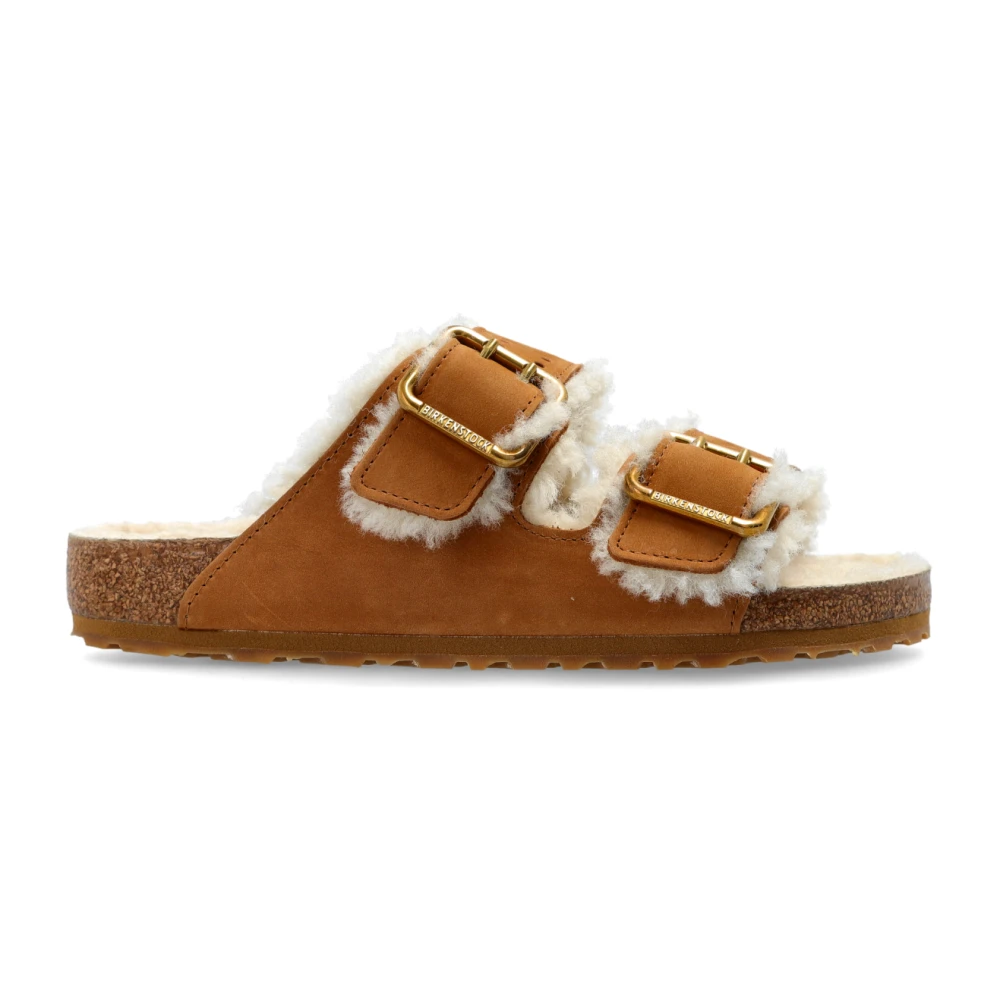 Birkenstock Arizona Bold Shearlingtofflor Brown, Herr