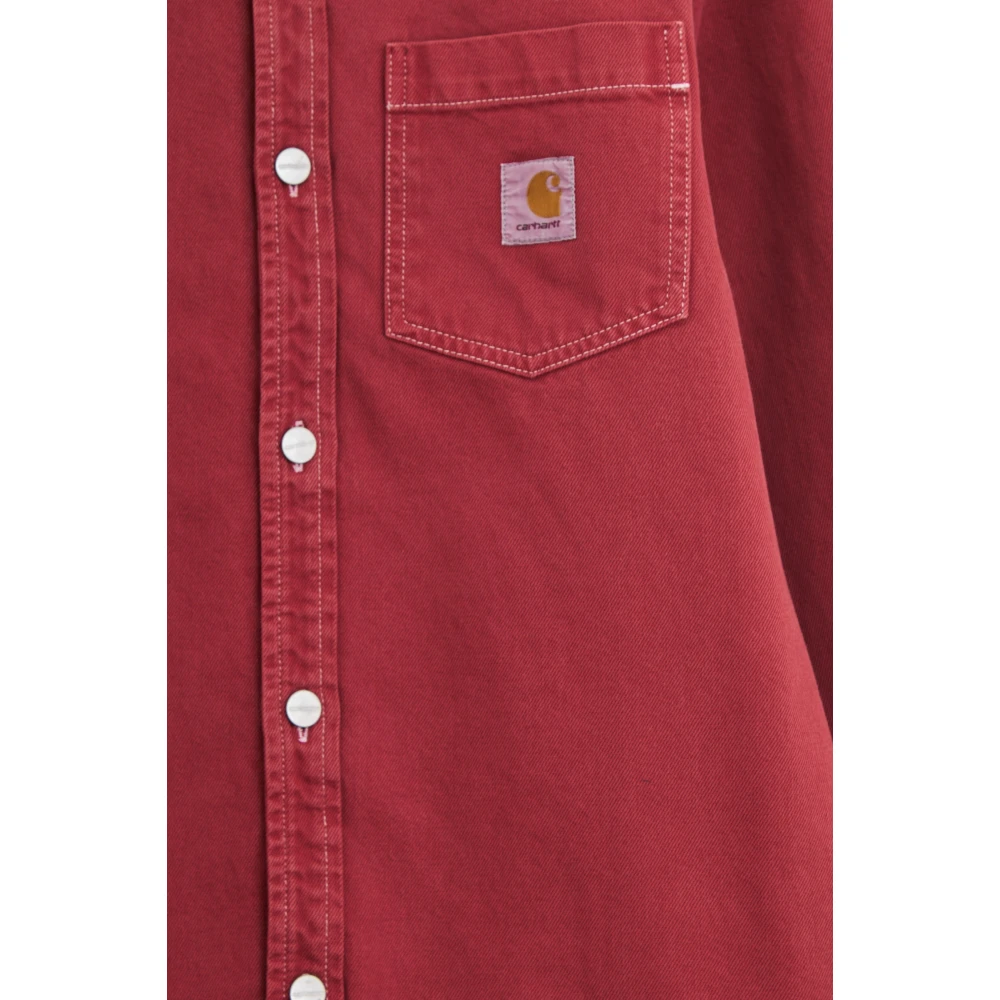 Carhartt WIP Rood Katoenen Overhemd met Lange Mouwen Red Heren