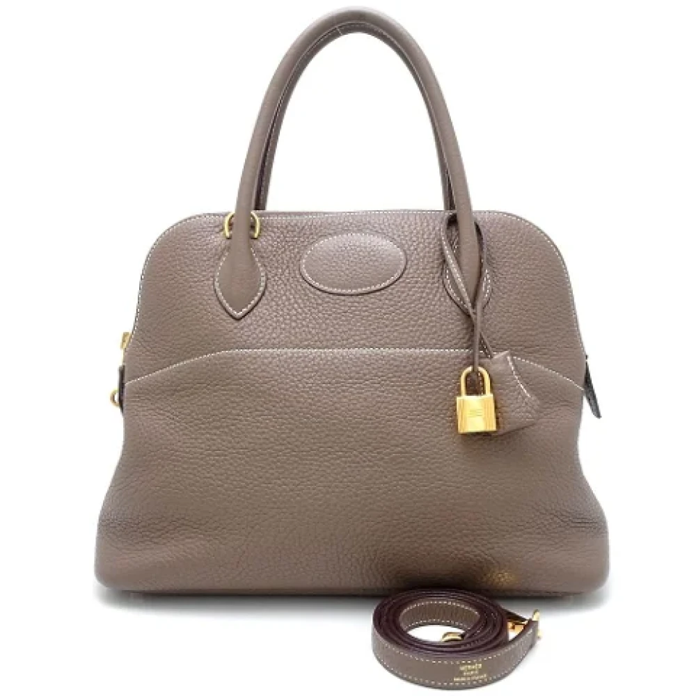 Hermès Vintage Pre-owned Leather handbags Gray Dames