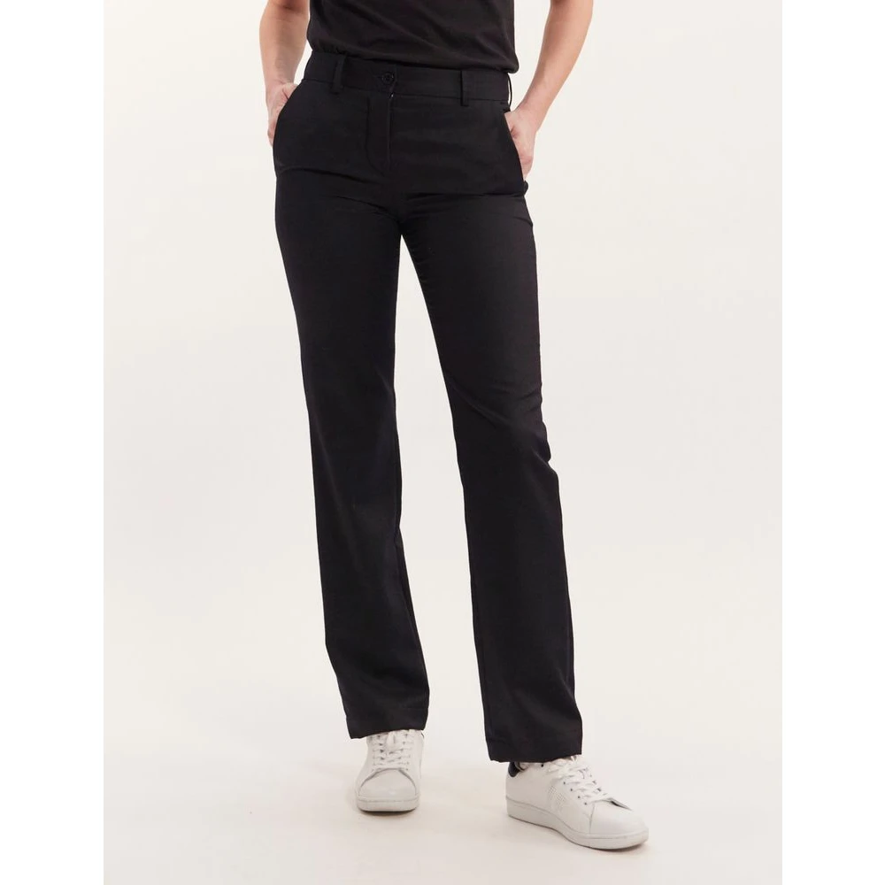 Ines De La Fressange Paris Francisco navy blauwe wollen broek Blue Dames