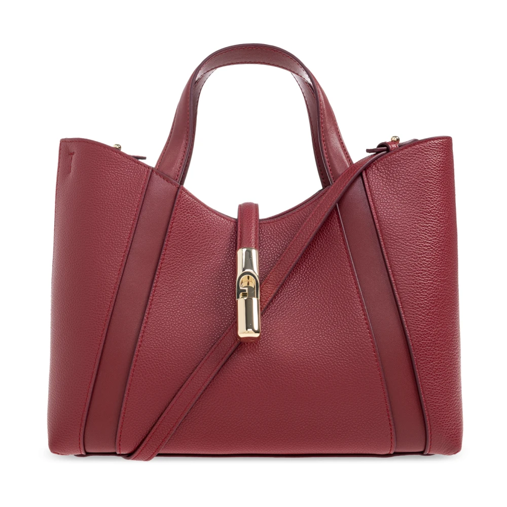 Furla Kvinno Röd Väskor Dam, One Size, Läder, Handväska Goccia Liten