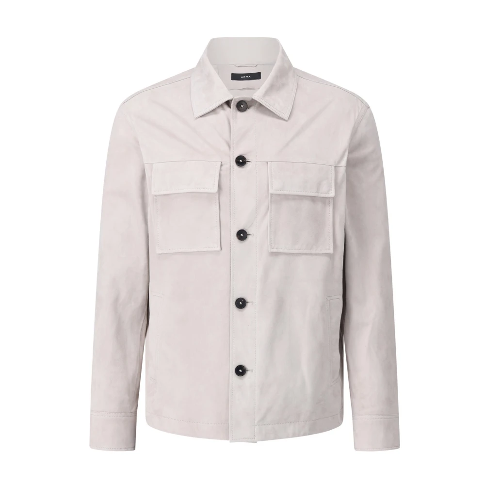 Arma Fluwelen Overhemd Jas Stijlvol Comfortabel Beige Heren