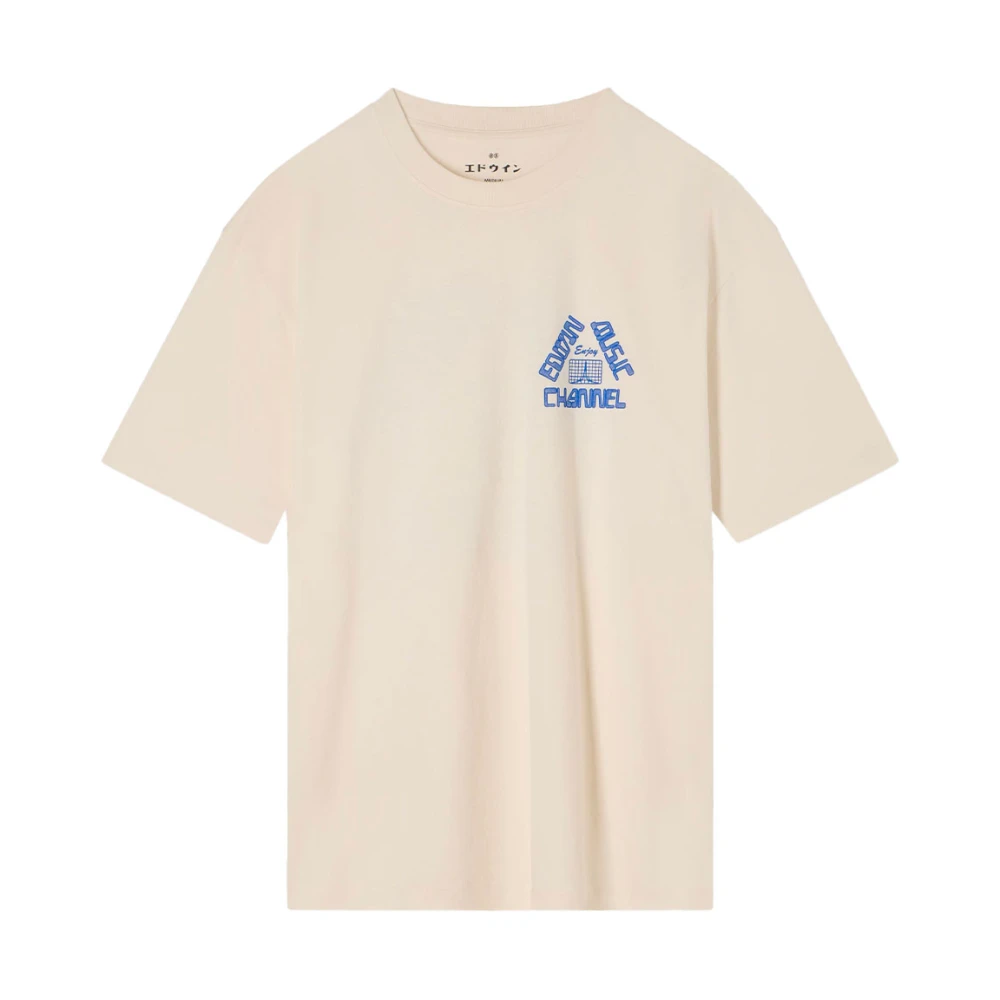 Edwin Bedrukt Logo Korte Mouw T-shirt Beige Heren