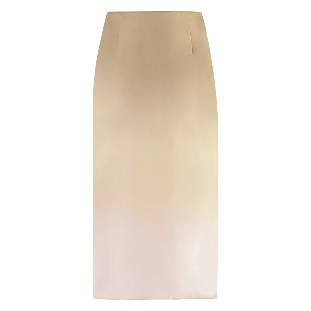 Prada Women's Beige Gradient Twill Midi Skirt