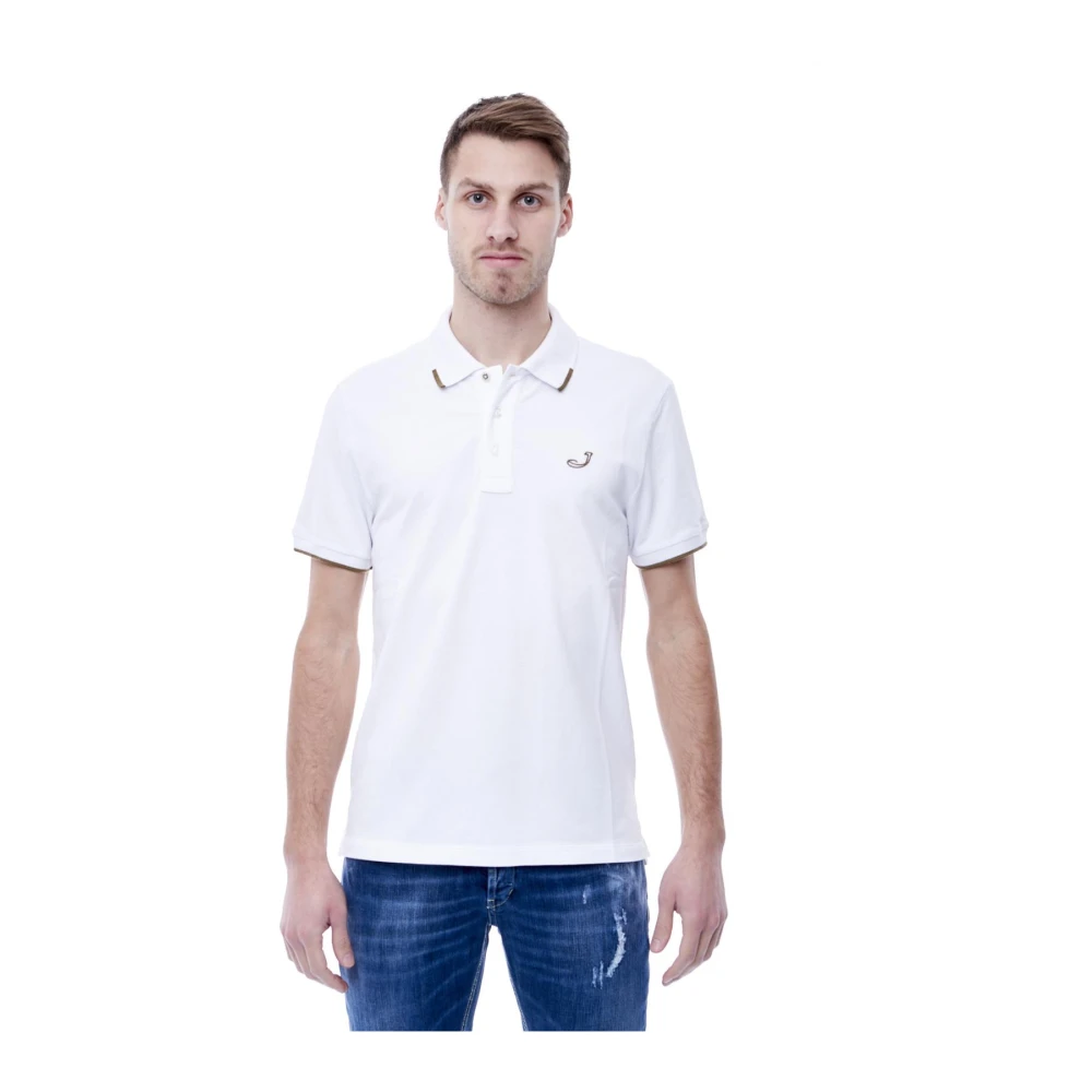 Jacob Cohën Gewassen Piquet Polo Shirt White Heren