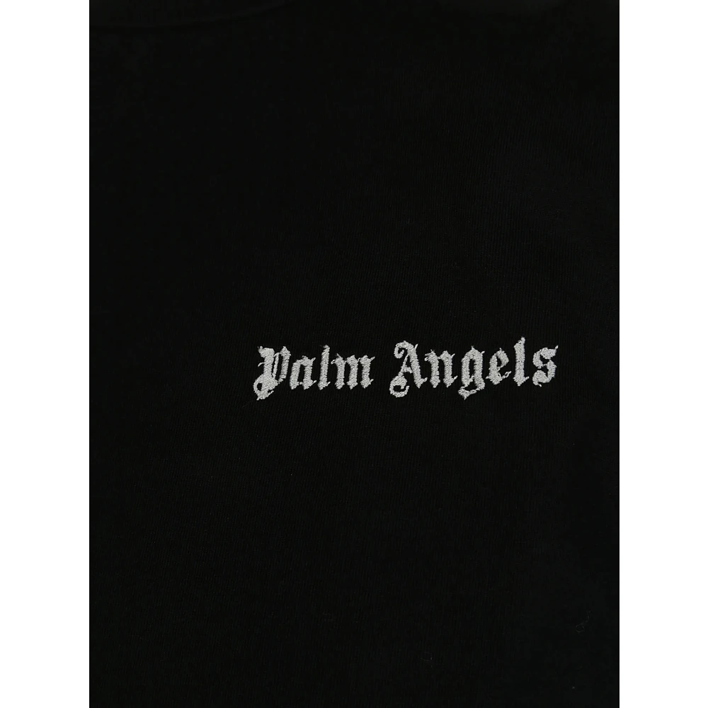 Palm Angels Logo Cutout Mockneck Langemouw Top Black Dames