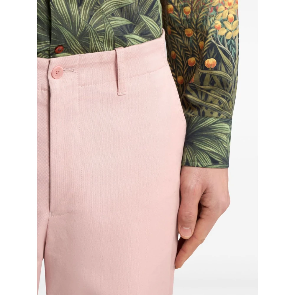 ETRO Roze broek met Pegaso-motief Pink Heren