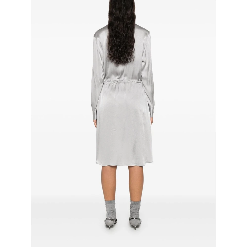Semicouture Grijze Zijde Blend Elegante Jurk Gray Dames