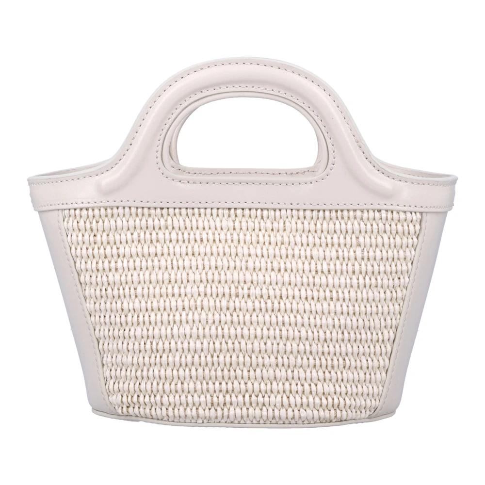 Marni Tropicalia Micro Tas met Rafia Panelen Beige Dames