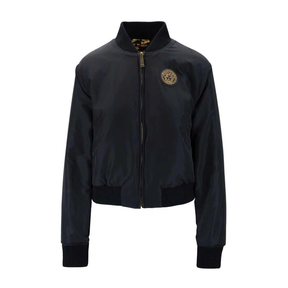 Versace Omkeerbare Jas met Ritssluiting en Hoge Kraag Multicolor Dames