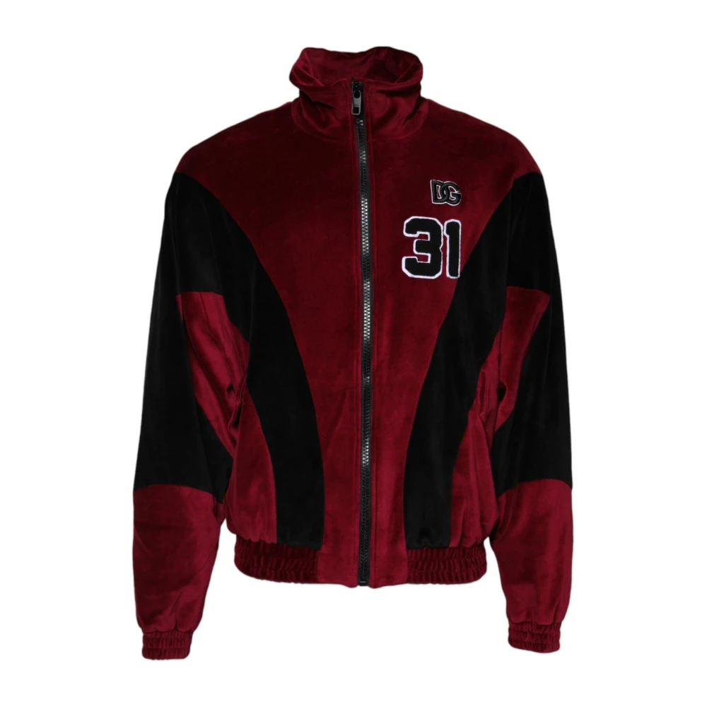 Dolce & Gabbana Red Cotton Logo Bomber Jacket - Male - Bomber Jackets - Xl - Jackets