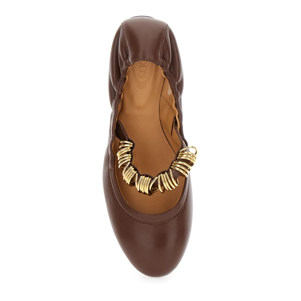 TOD'S Bruine Ballerina's met Decoratieve Ringen Brown Dames