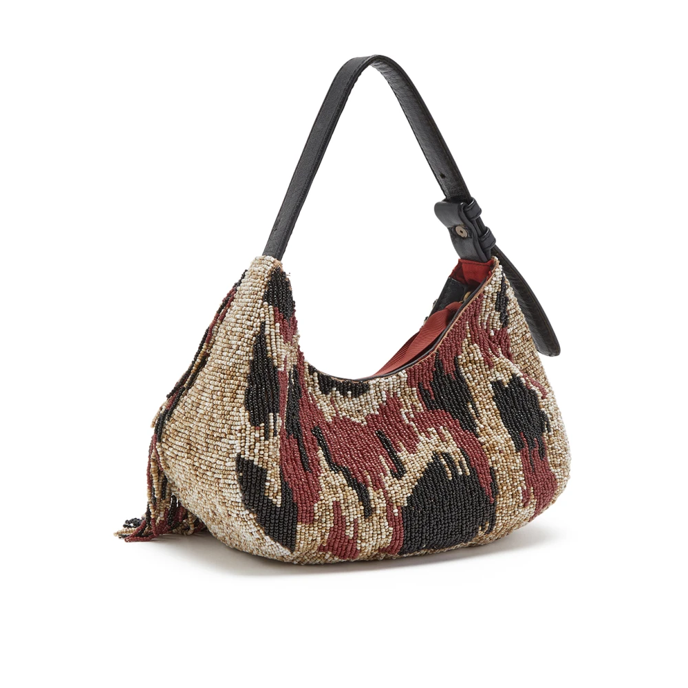 Maliparmi Medium Animalier Borduurwerk Schoudertas Brown Dames