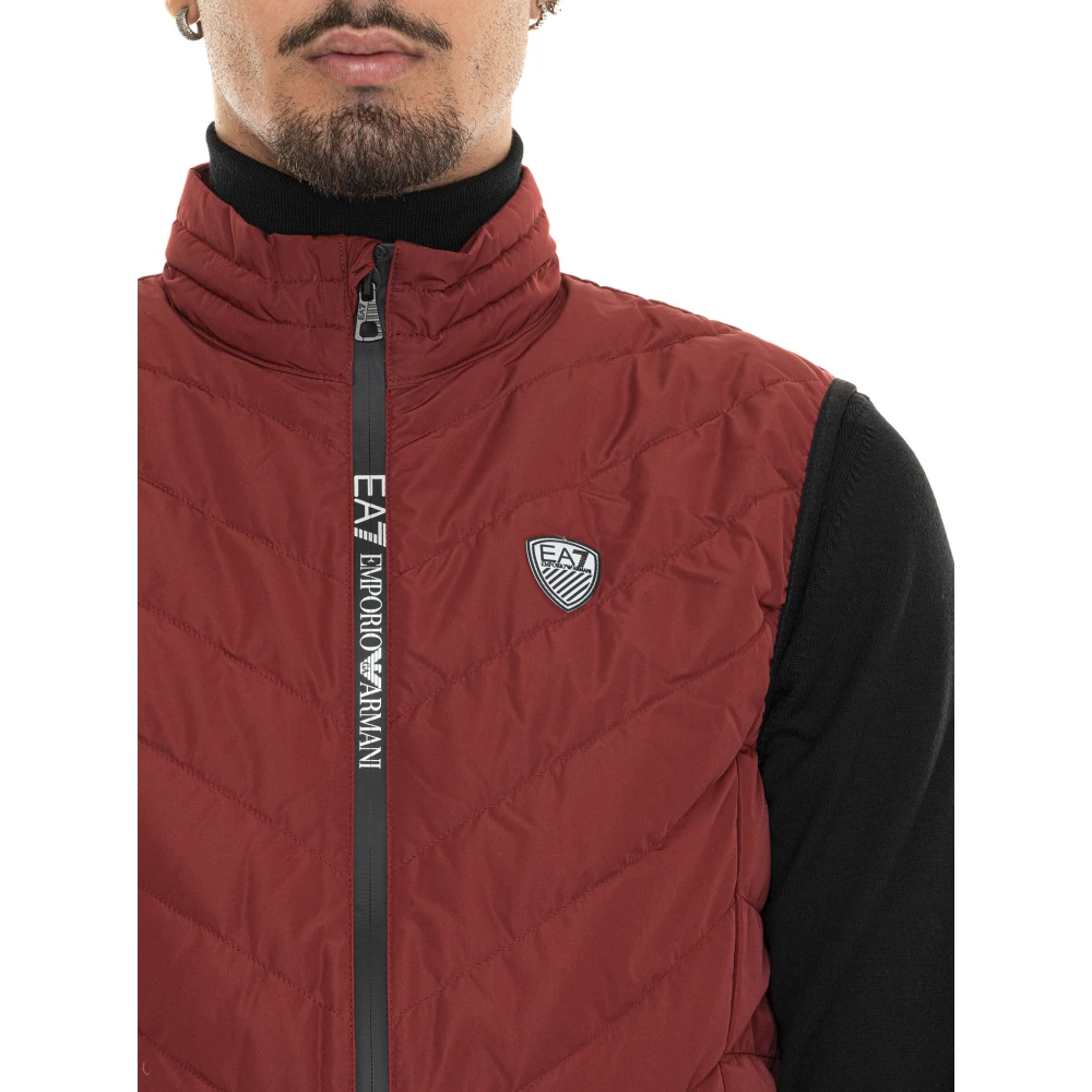 Emporio Armani EA7 Gewatteerde Vest met Zijlogo Red Heren