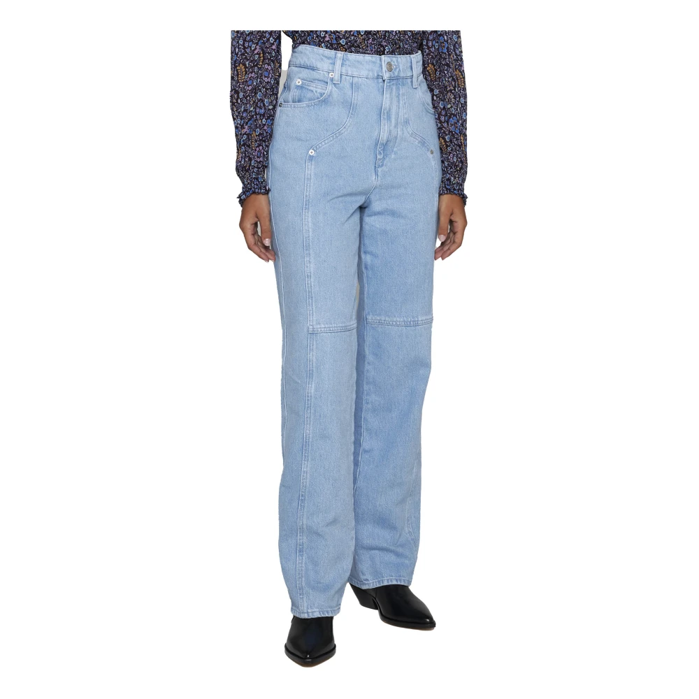 Isabel Marant Étoile Valeria Straight-Leg Blauwe Jeans Blue Dames