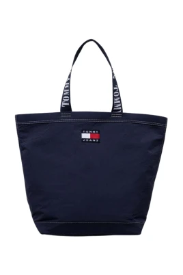 Mörkblå Nylon Shopper Bag