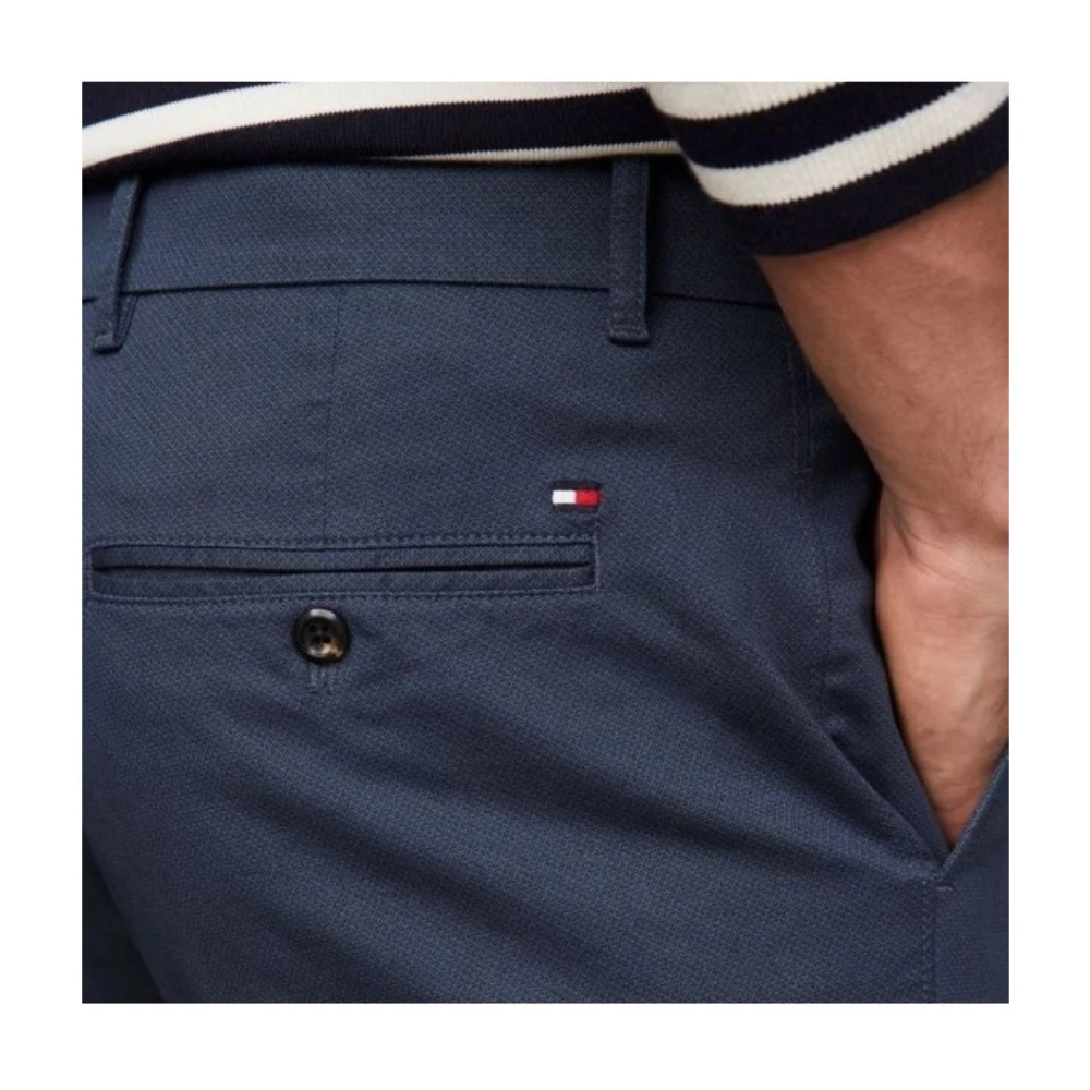 Tommy Hilfiger Heren Chino Broek Bedrukte Structuur Blue Heren