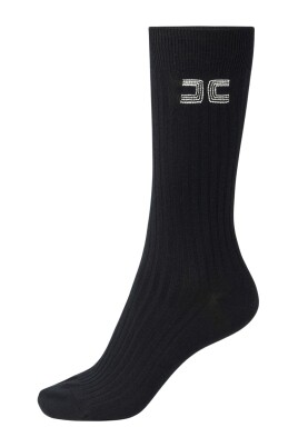 chaussettes-noires-en-laine-cotelee