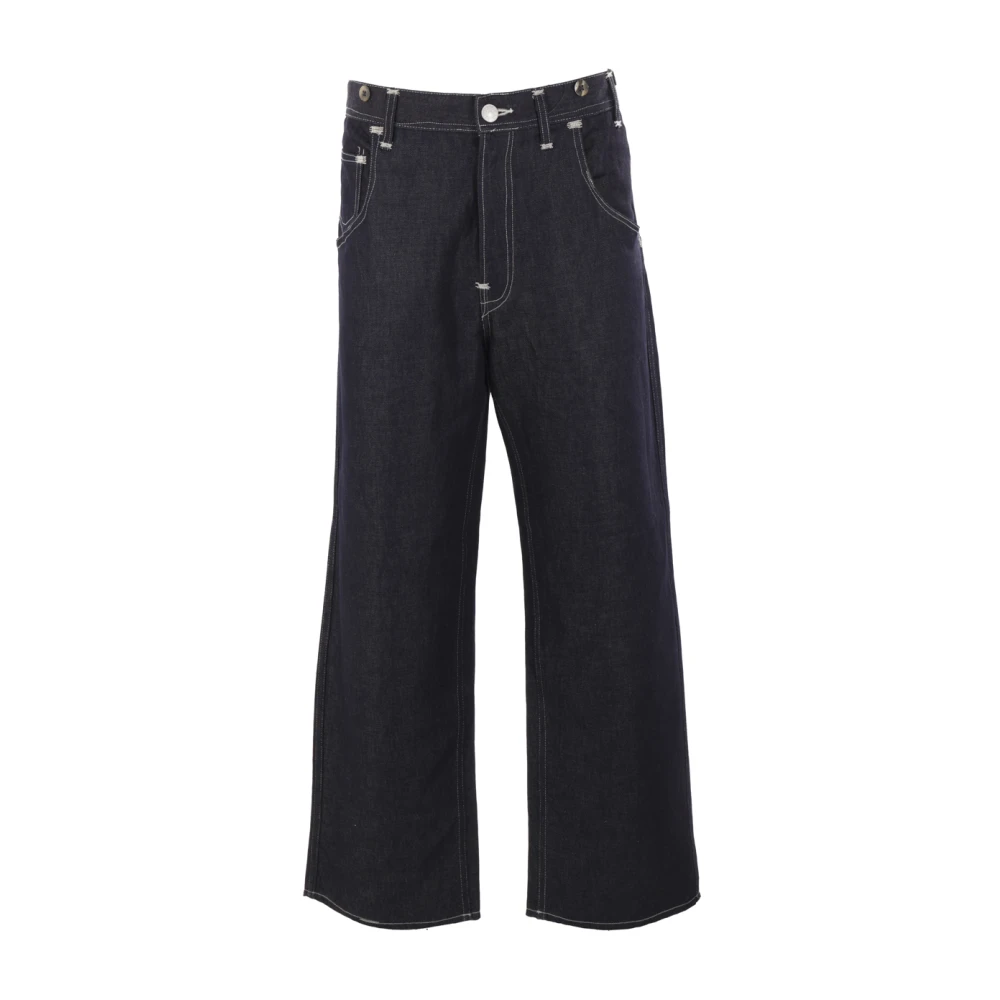 Junya Watanabe Blauwe Wide Leg Jeans Levi's Samenwerking Blue Heren