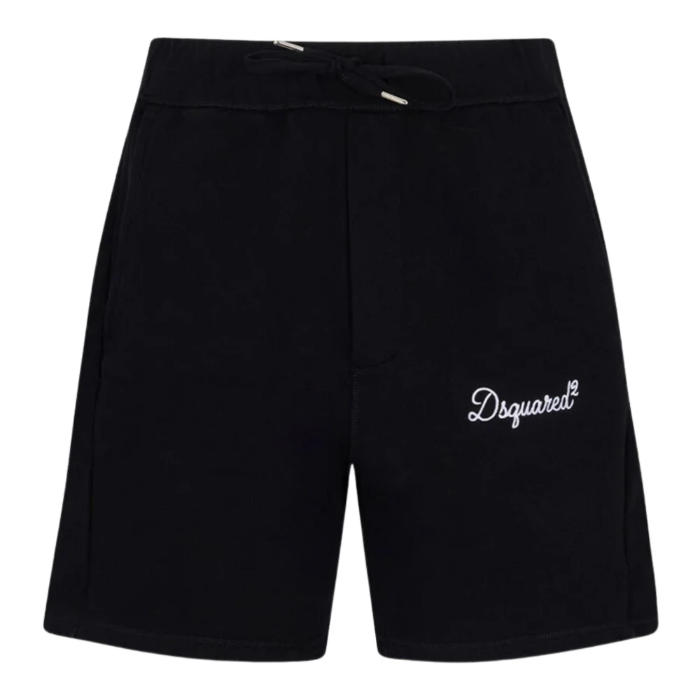 Dsquared2 Men's Black Casual Shorts, L, Relaxed Fit Cotton Shorts