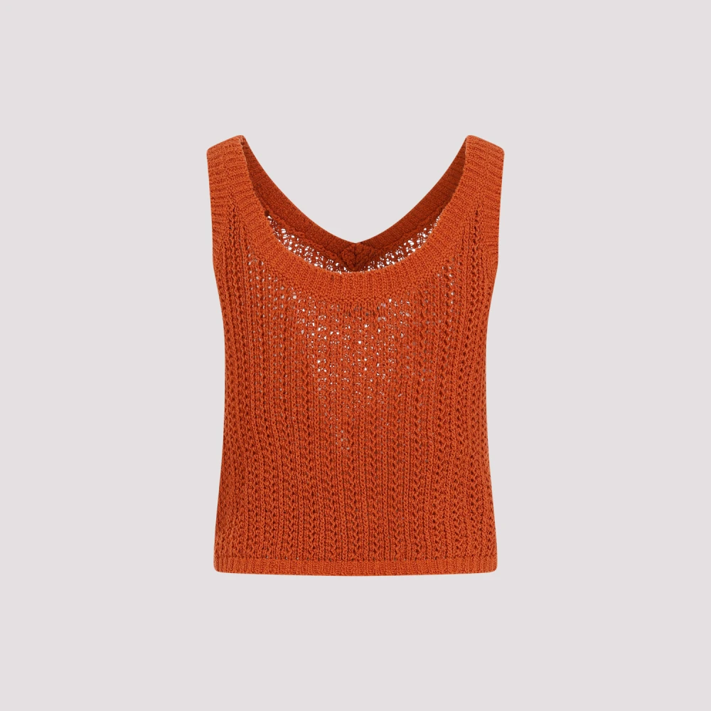 Max Mara Oranje Gehaakte Topwear Orange Dames