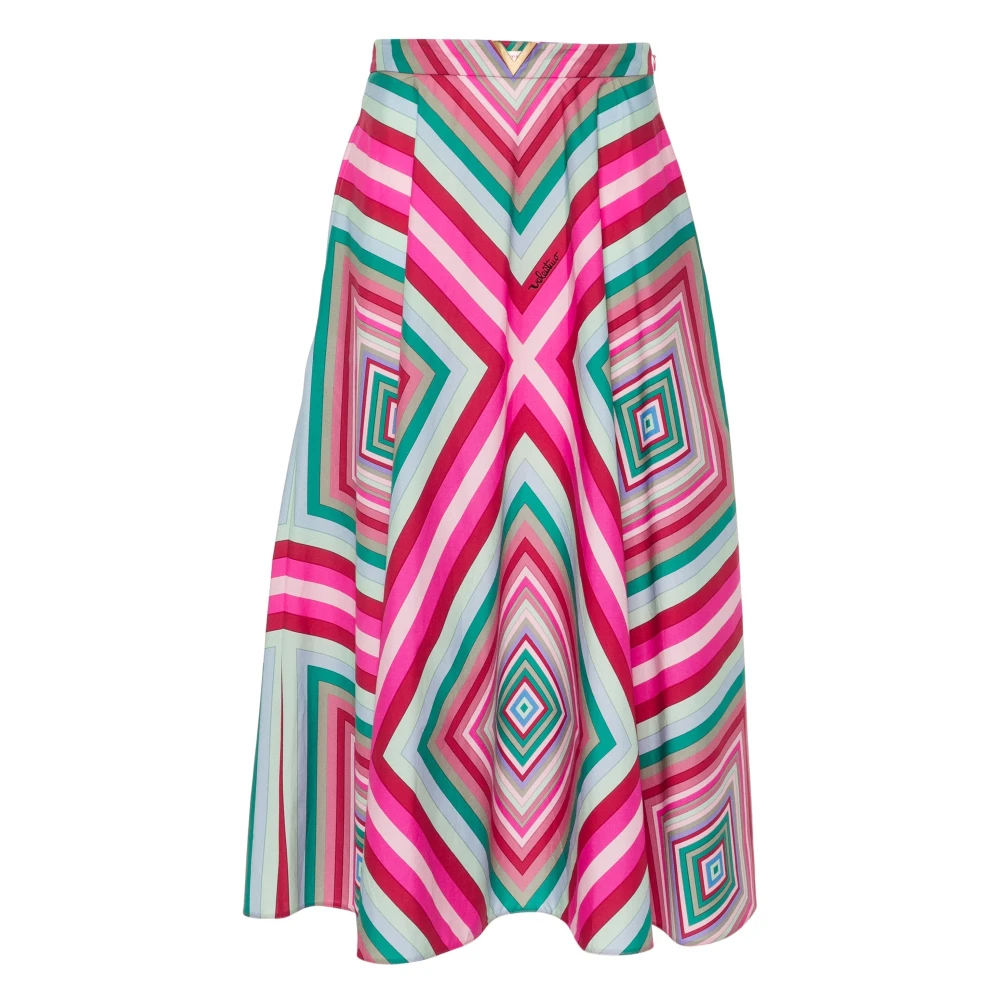 Valentino Garavani Geometrische Print Roze Rok Italië Multicolor Dames