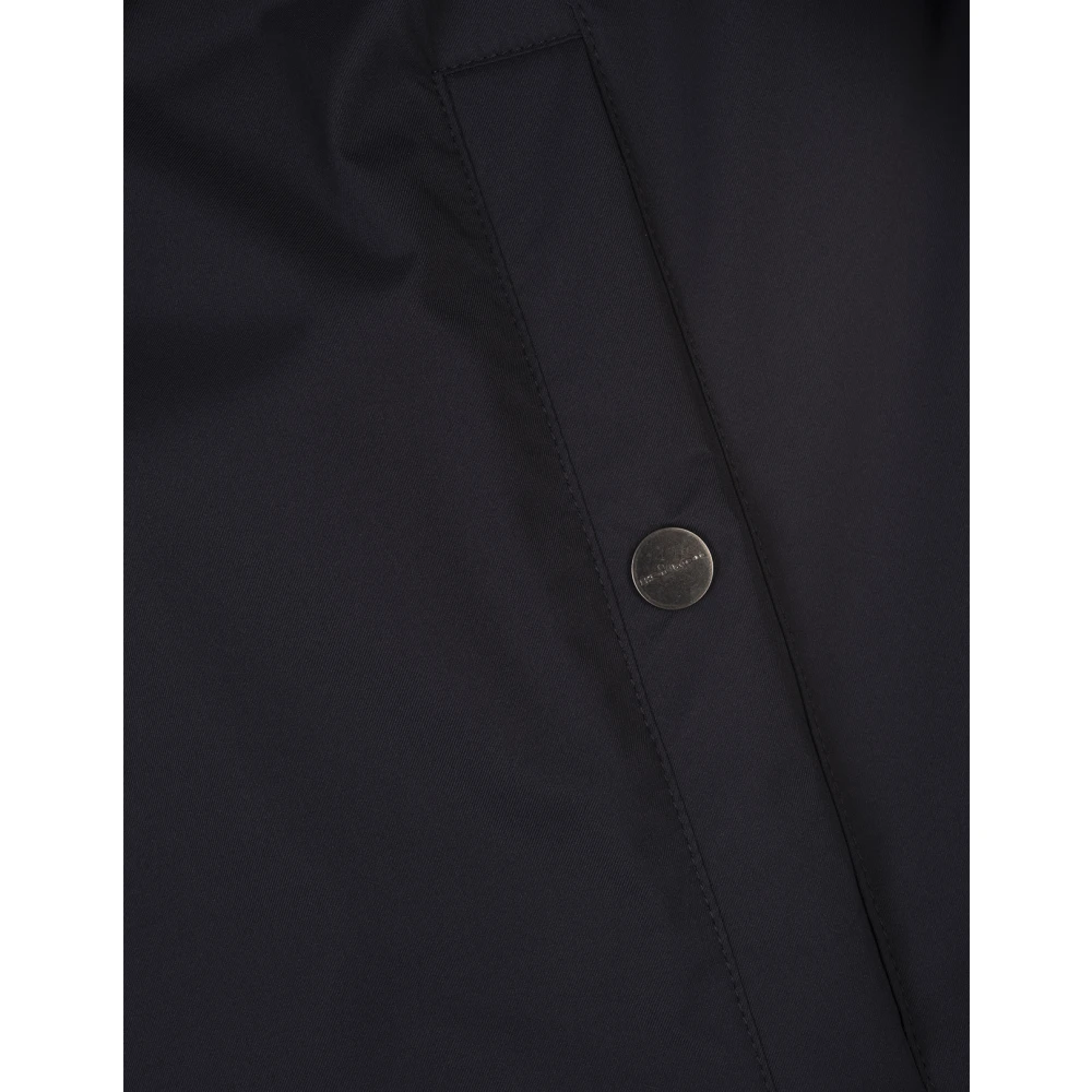 Kiton Blauwe Gewatteerde Jas met Drukknopen Blue Heren