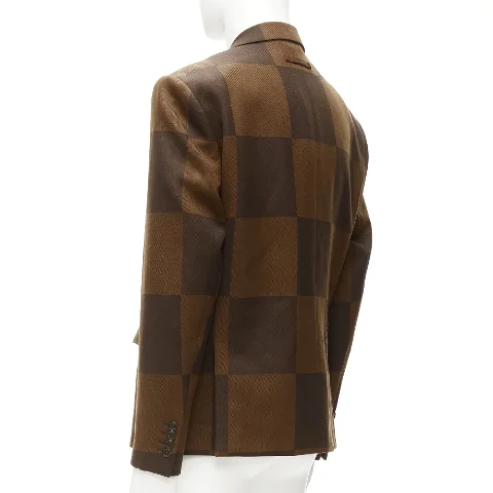 Louis Vuitton Vintage Pre-owned Wool outerwear Brown Dames
