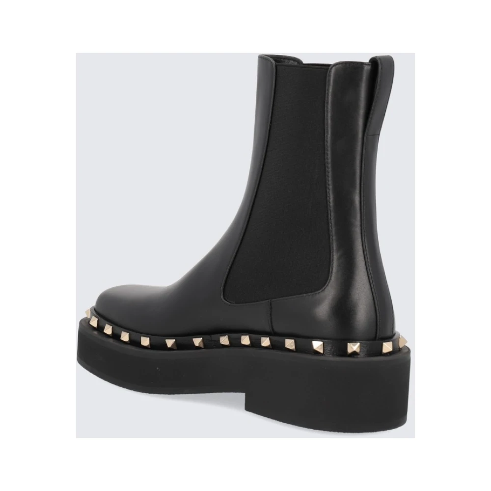 Valentino Garavani Rockstud M-Way Leren Enkellaarzen Black Dames