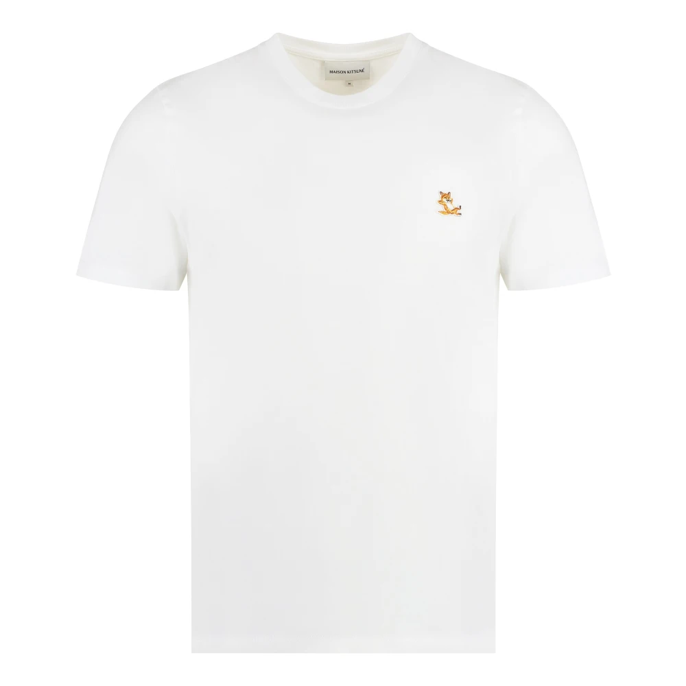 Maison Kitsuné Fox Patch T-shirt White Heren
