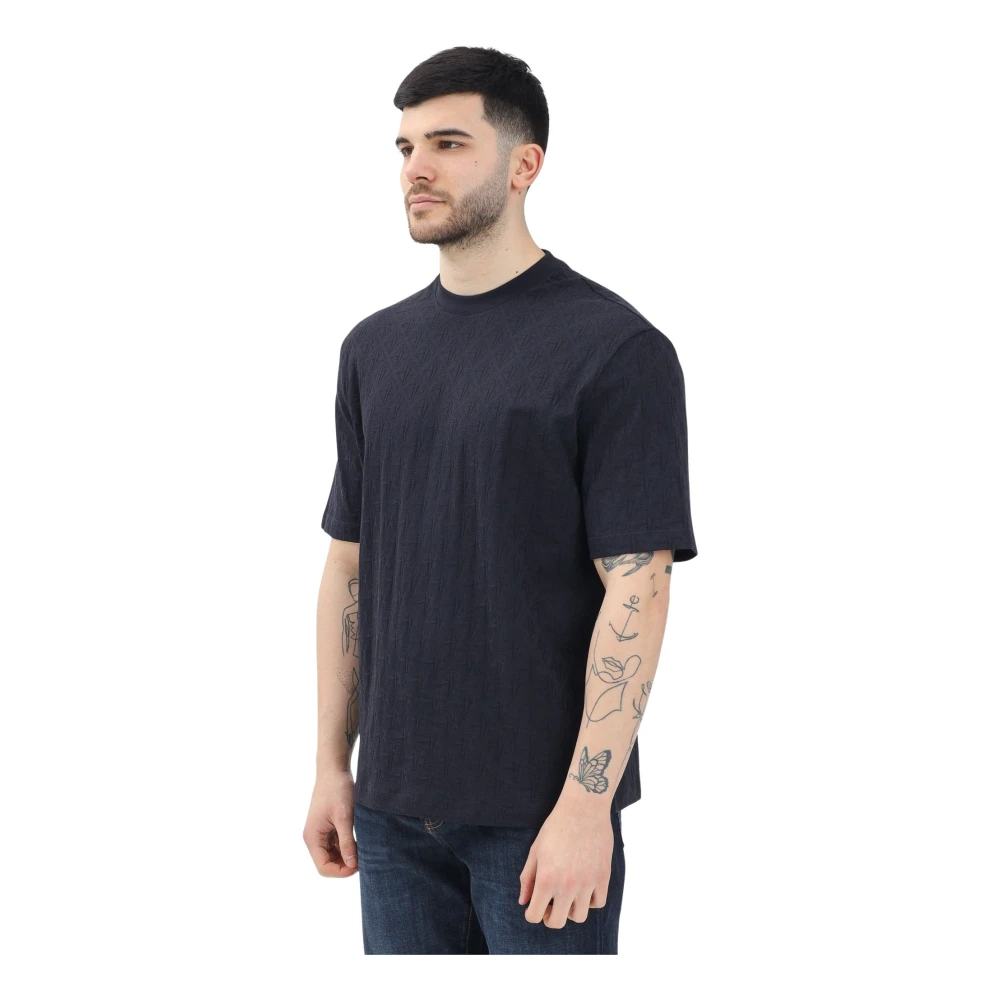 Armani Exchange Moderne Blauwe T-shirt met korte mouwen Blue Heren