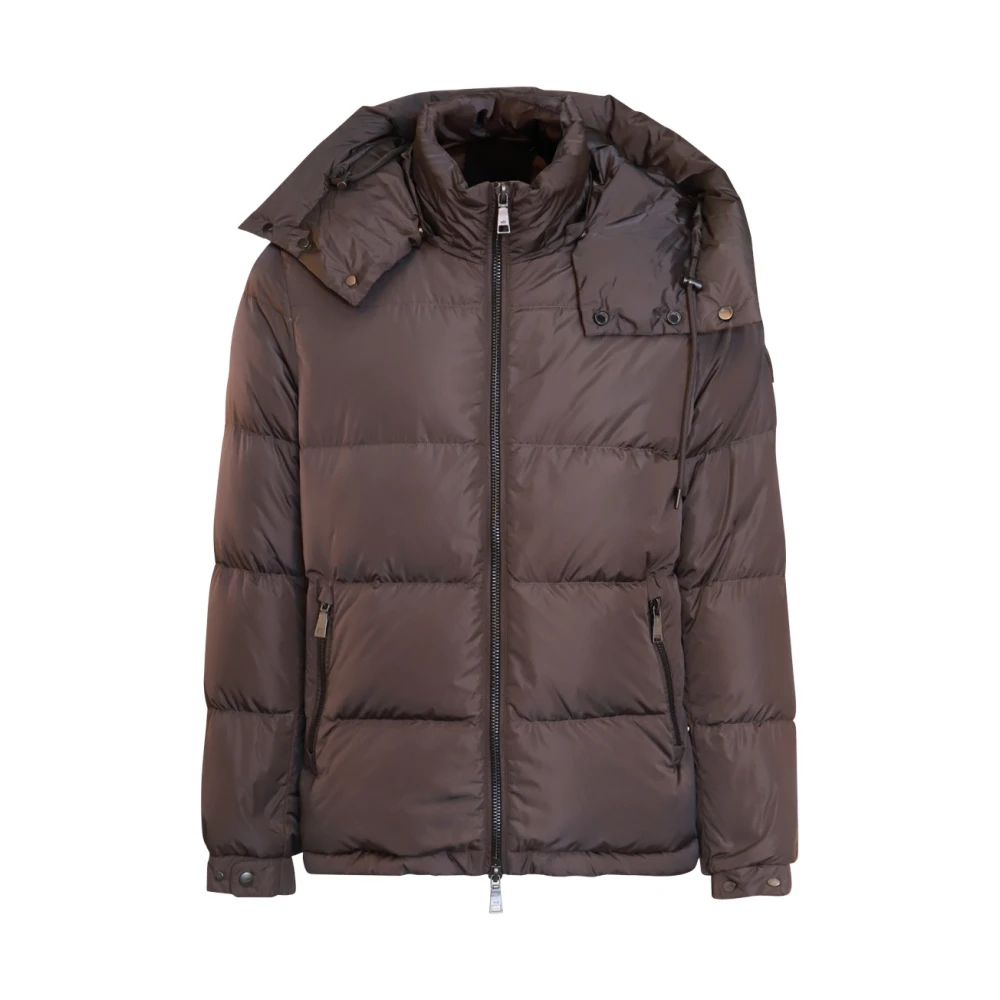 add Grijze bruine donsjas met capuchon Brown Heren