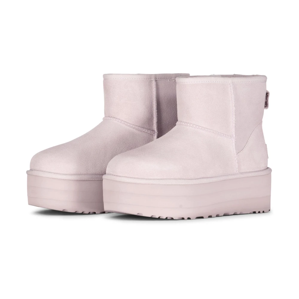 UGG Velour Platform Boots med Eleganta Detaljer Pink, Dam