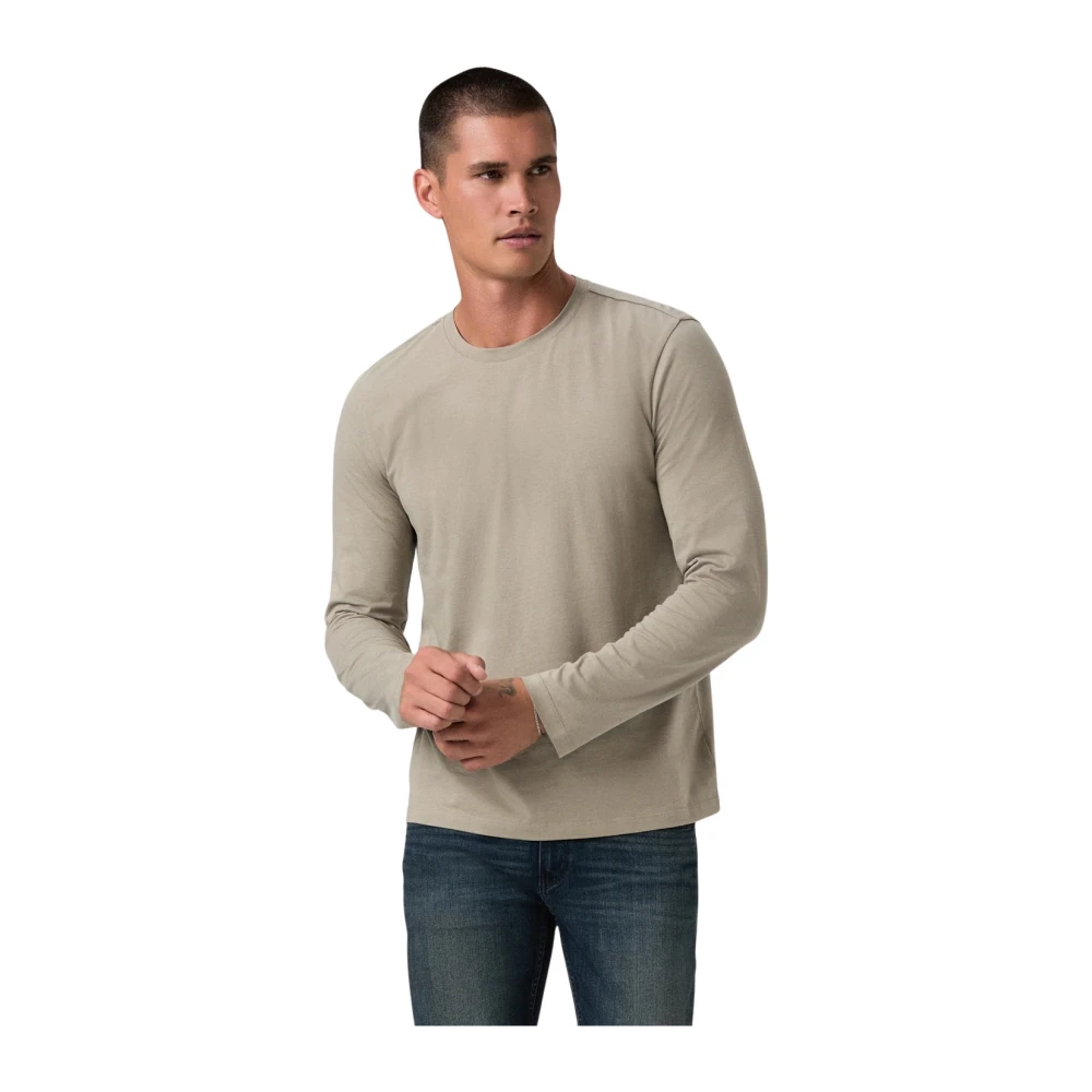 Paige Men's Beige Long Sleeve T-Shirts, M, Broxton Long Sleeve Tee