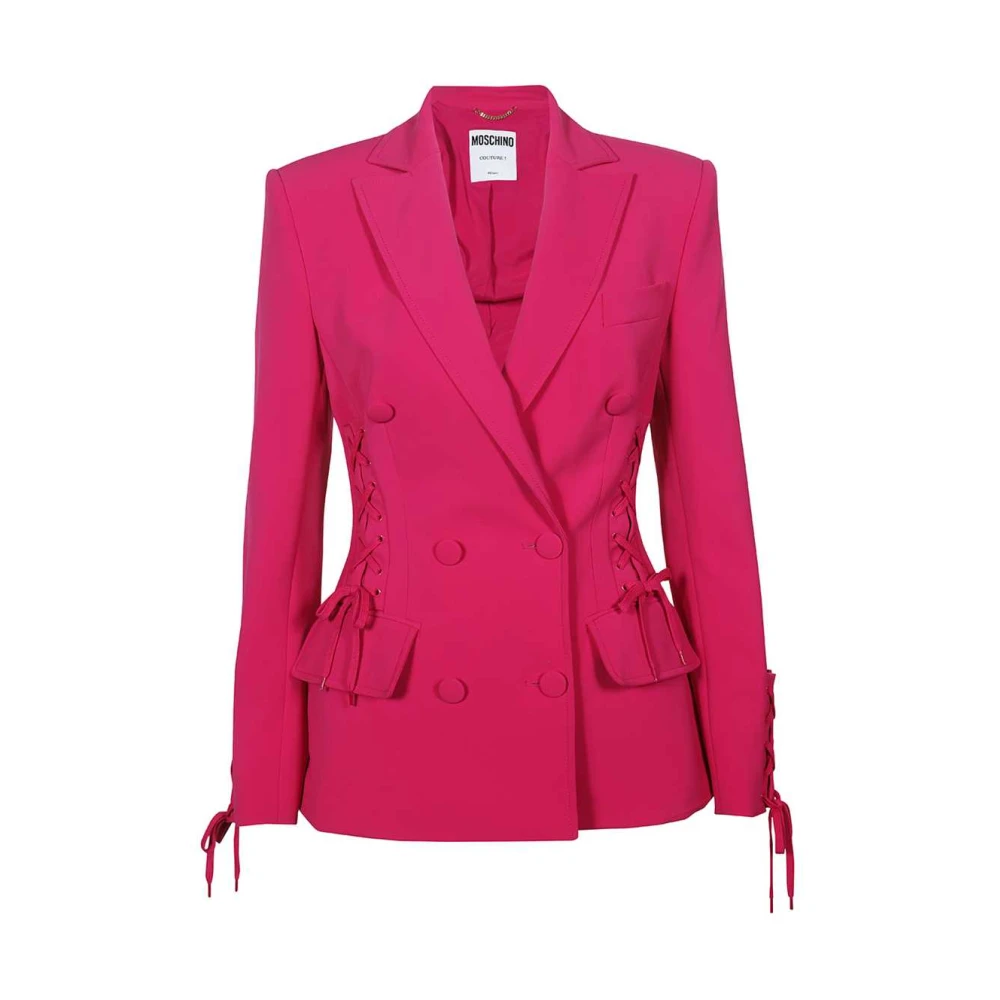 Moschino Klassieke Double Breasted Blazer Pink Dames