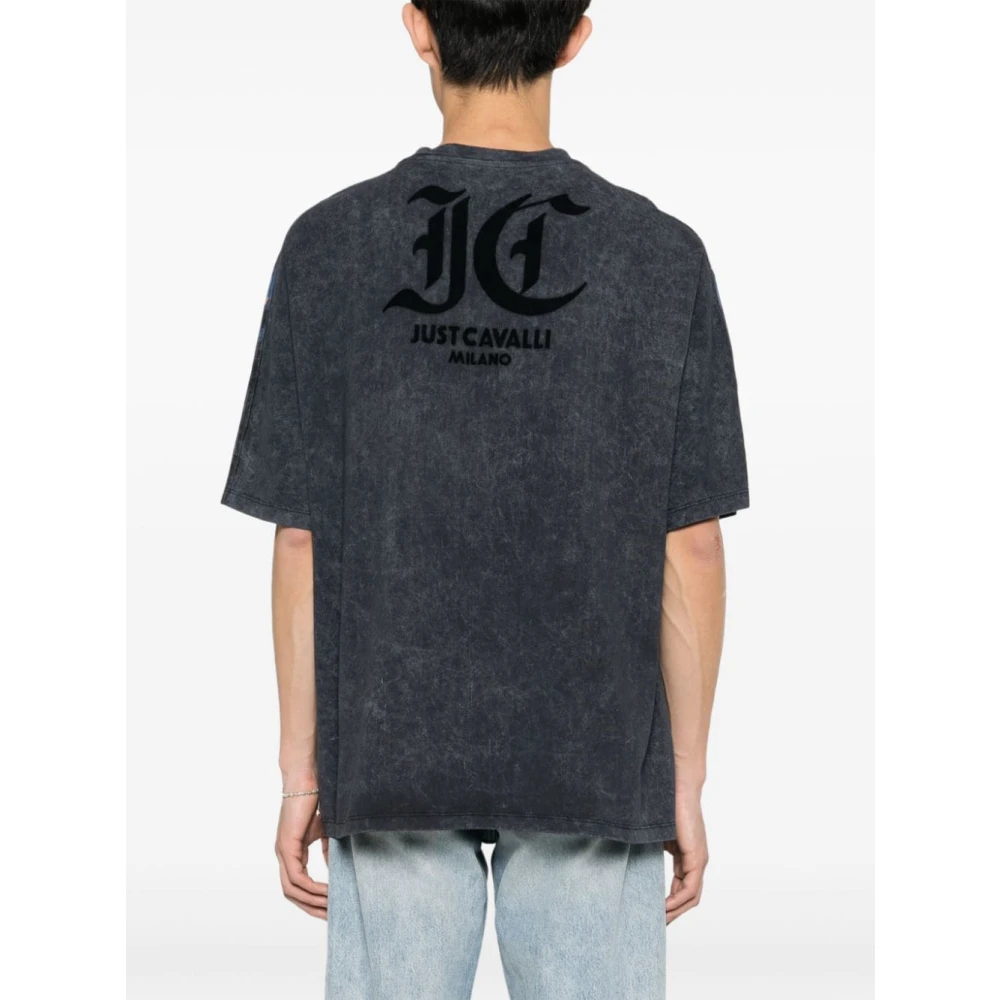 Just Cavalli Zwarte T-shirts en Polos met Print Black Heren