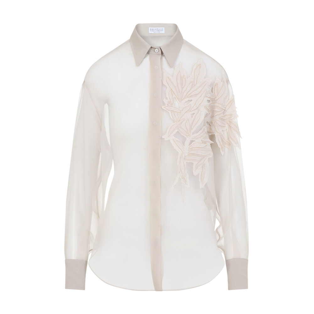 ワンピース BRUNELLO CUCINELLI Camicia con dettaglio catena di monili Brunello Cucinelli Camicia Con Catena Monili | Toni Neutri
