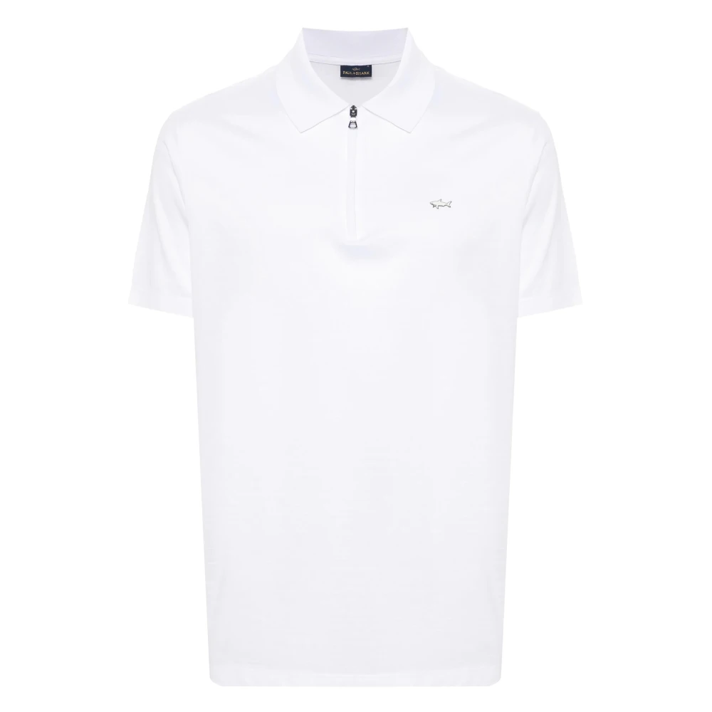 Paul & Shark Men's White Knitted Polo Shirt