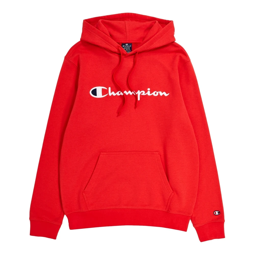 Champion Rode geborduurde logo hoodie Red Heren