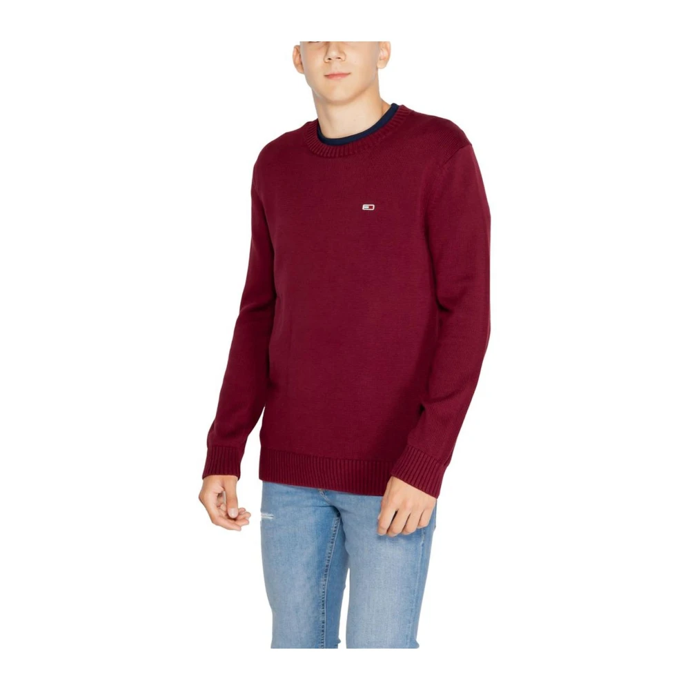 Tommy Jeans Klassieke Katoenen Gebreide Trui Red Heren