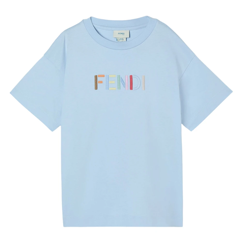 Fendi - Boys - Logo T-Shirt - Blue - 6 Years - Image 3