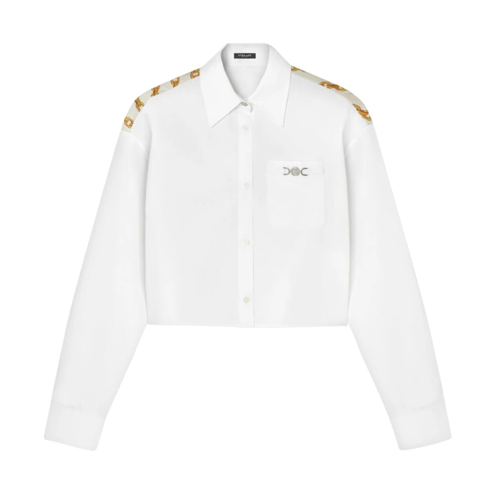 Versace Wit Shirt met Medusa Head Motif White Dames