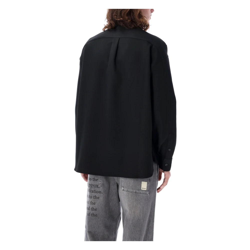 Emporio Armani Geknoopte Pullover Shirt Klassieke Stijl Black Heren