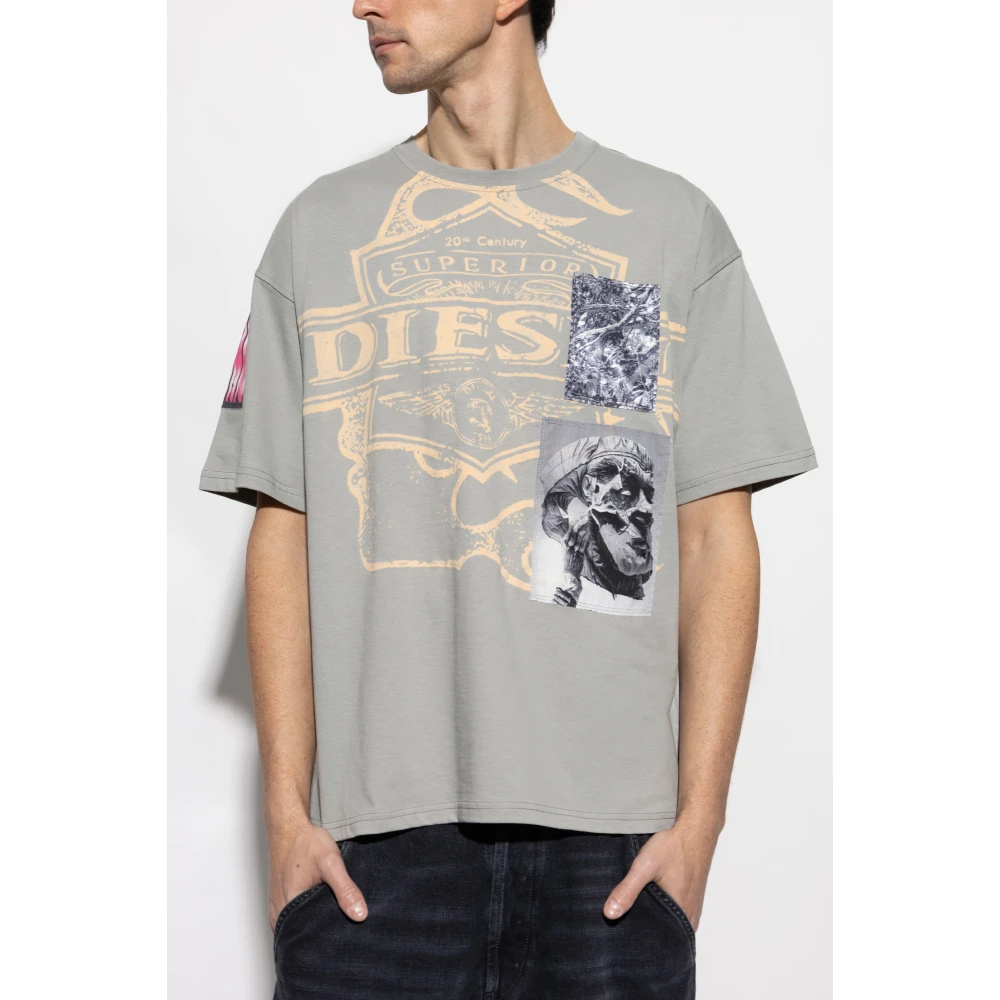 Diesel T-shirt T-Boxt-Slits-R8 Green Heren