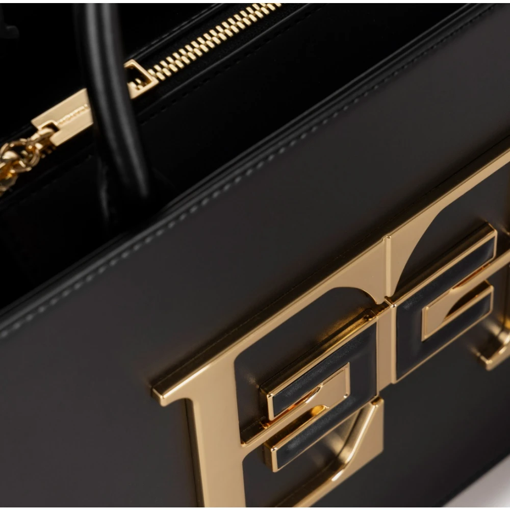 Elisabetta Franchi Stijlvolle Logo Handtas met Schouderband Black Dames