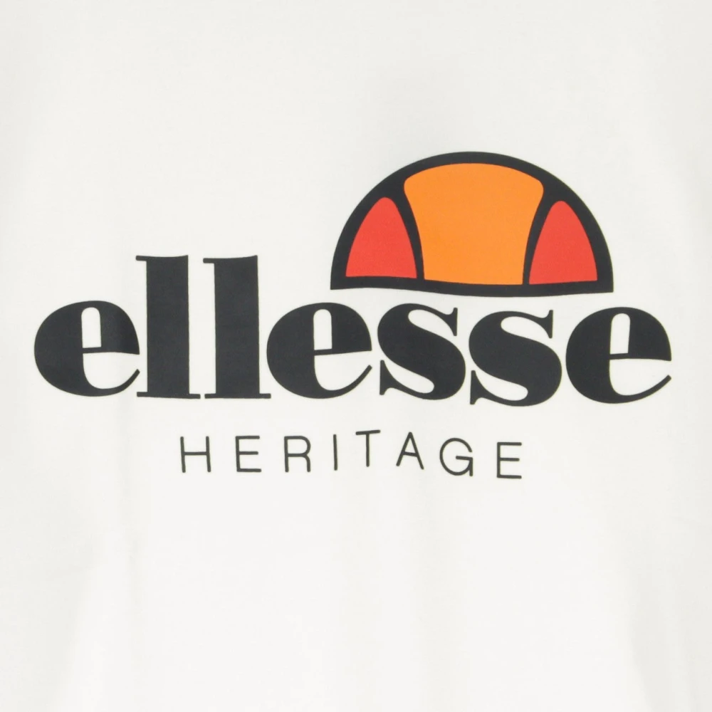 Ellesse Cropped Sweatshirt met Egret Logo White Heren