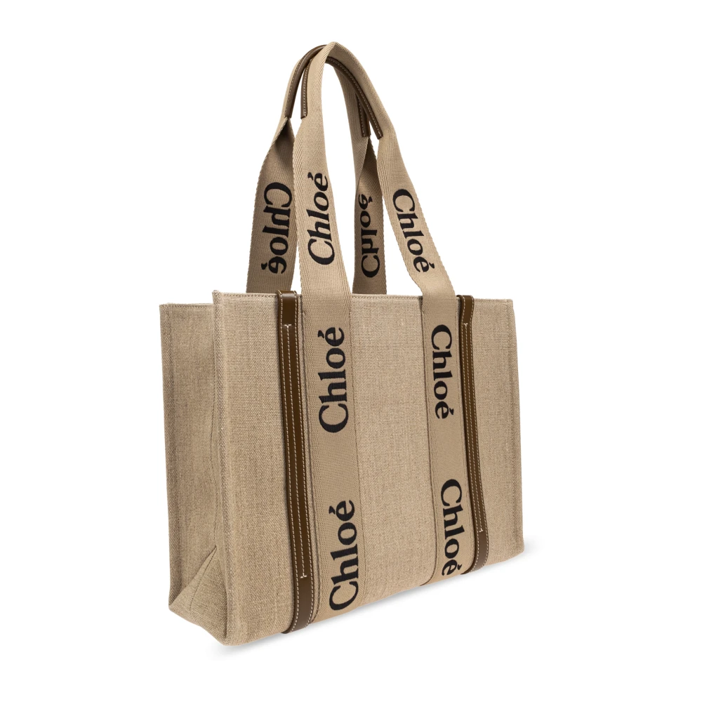 Chloé Schoudertas Woody Medium Beige Dames
