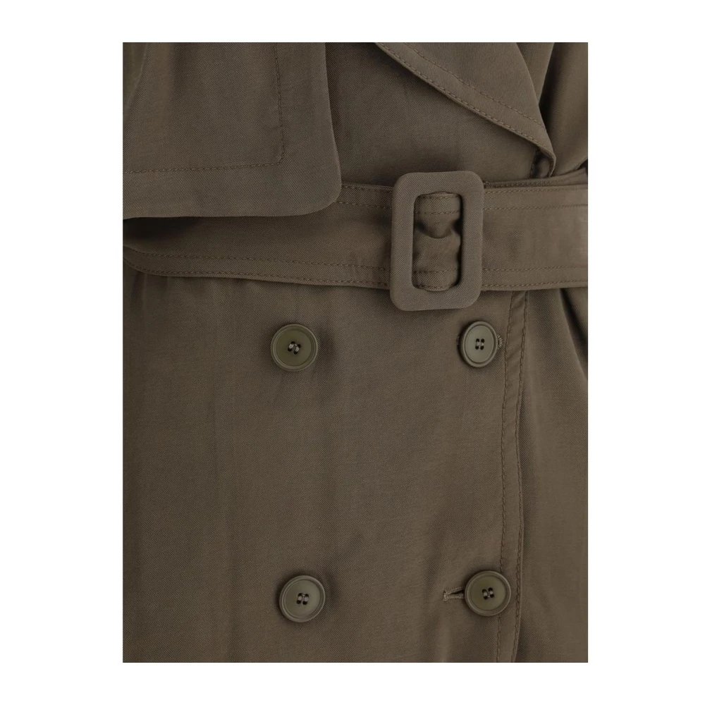Andamane Korte trenchcoat met brede revers Gray Dames